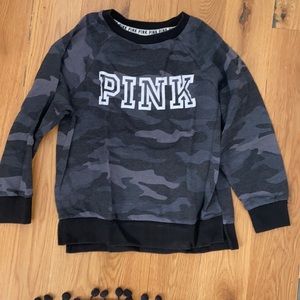 black camp pink vs victoria’s secret crewneck